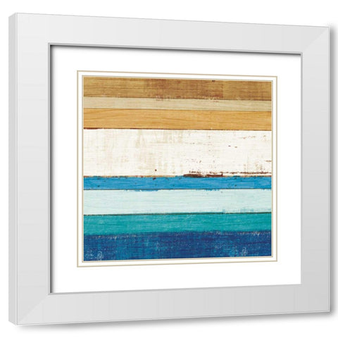 Beachscape IV White Modern Wood Framed Art Print with Double Matting by Mullan, Michael