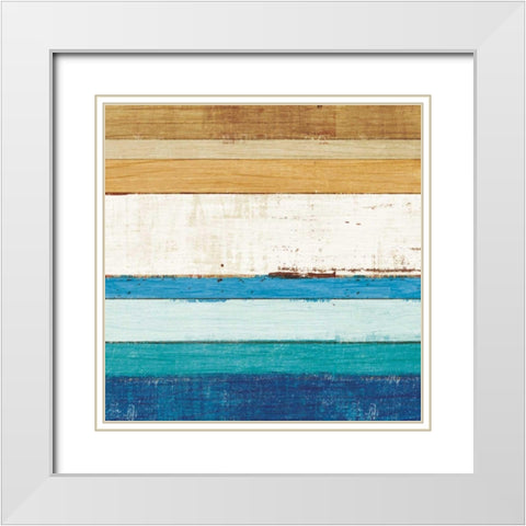 Beachscape IV White Modern Wood Framed Art Print with Double Matting by Mullan, Michael
