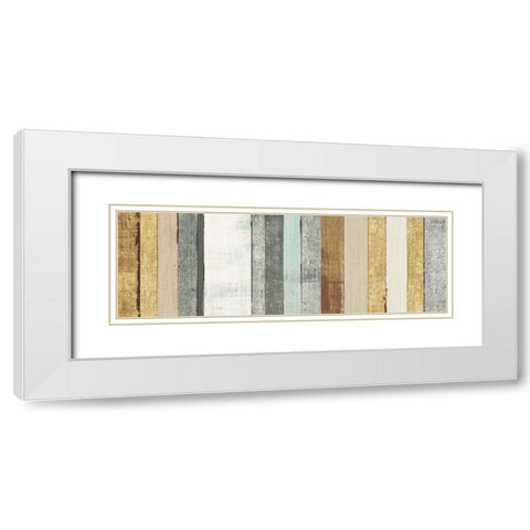 Beachscape VII Gold Neutral White Modern Wood Framed Art Print with Double Matting by Mullan, Michael