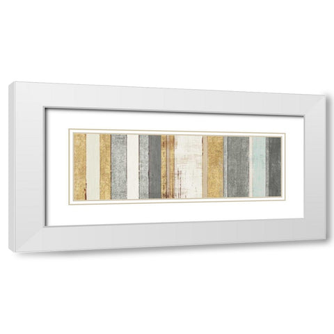 Beachscape VIII Gold Neutral White Modern Wood Framed Art Print with Double Matting by Mullan, Michael