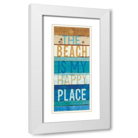Beachscape Inspiration IV White Modern Wood Framed Art Print with Double Matting by Mullan, Michael