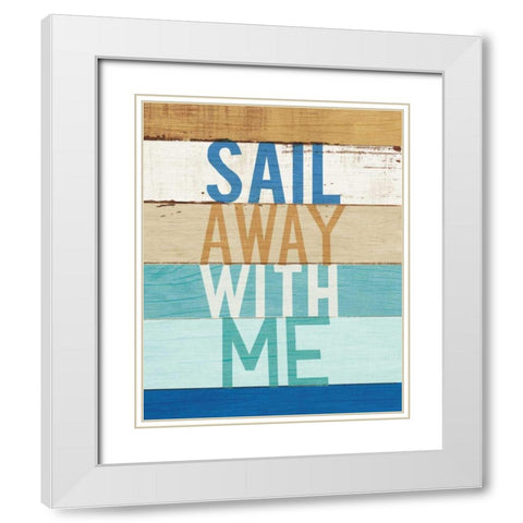 Beachscape Inspiration VII White Modern Wood Framed Art Print with Double Matting by Mullan, Michael