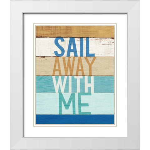 Beachscape Inspiration VII White Modern Wood Framed Art Print with Double Matting by Mullan, Michael