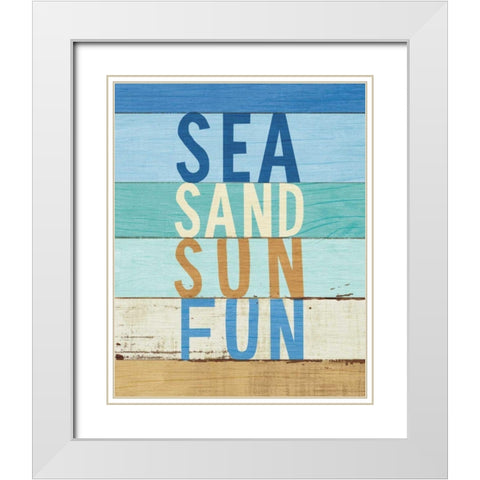 Beachscape Inspiration VIII White Modern Wood Framed Art Print with Double Matting by Mullan, Michael