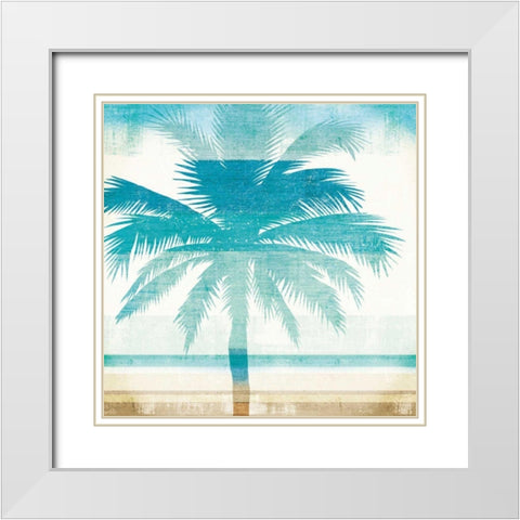 Beachscape Palms II White Modern Wood Framed Art Print with Double Matting by Mullan, Michael