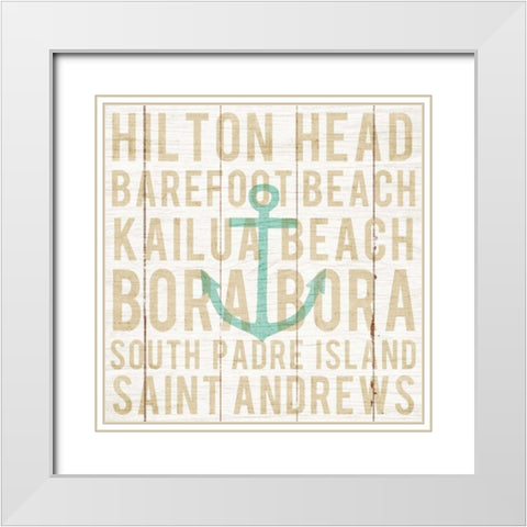 Bon Voyage Anchor White Modern Wood Framed Art Print with Double Matting by Mullan, Michael
