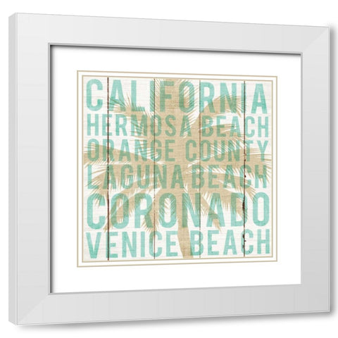 Bon Voyage California Palm White Modern Wood Framed Art Print with Double Matting by Mullan, Michael