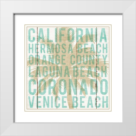 Bon Voyage California Palm White Modern Wood Framed Art Print with Double Matting by Mullan, Michael