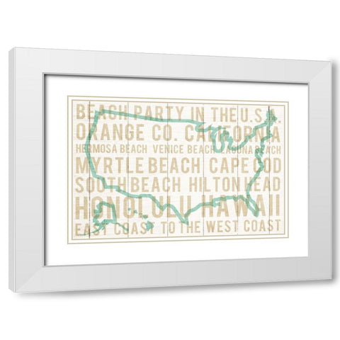 Bon Voyage USA White Modern Wood Framed Art Print with Double Matting by Mullan, Michael