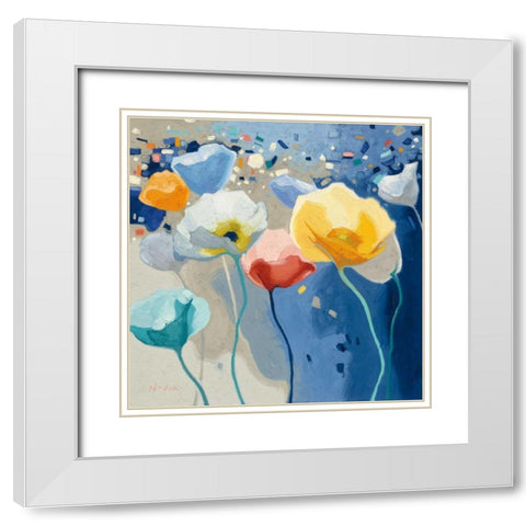 Bleusy White Modern Wood Framed Art Print with Double Matting by Novak, Shirley