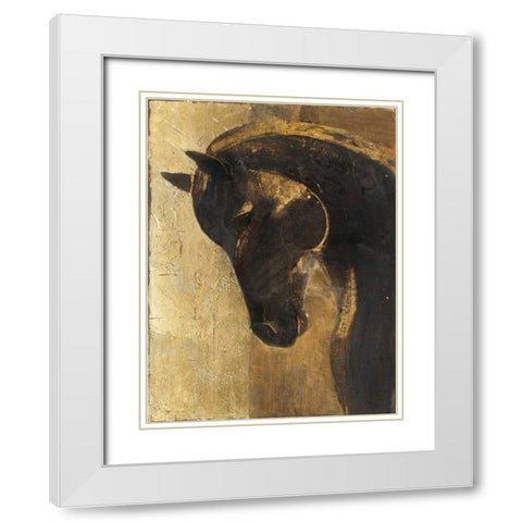 Trojan Horse II Gold White Modern Wood Framed Art Print with Double Matting by Hristova, Albena