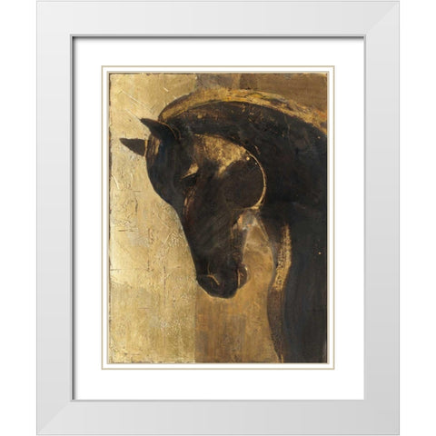 Trojan Horse II Gold White Modern Wood Framed Art Print with Double Matting by Hristova, Albena