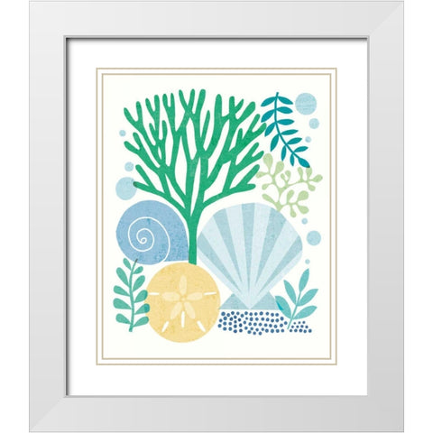Under Sea Treasures VI Sea Glass White Modern Wood Framed Art Print with Double Matting by Mullan, Michael