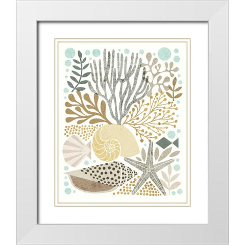 Under Sea Treasures VI Gold Neutral White Modern Wood Framed Art Print with Double Matting by Mullan, Michael