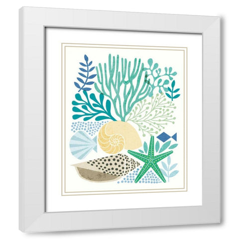 Under Sea Treasures V Sea Glass White Modern Wood Framed Art Print with Double Matting by Mullan, Michael