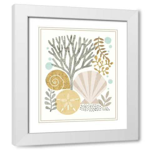 Under Sea Treasures V Gold Neutral White Modern Wood Framed Art Print with Double Matting by Mullan, Michael