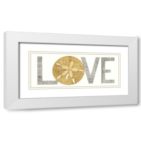 Under Sea Treasures Love Gold Neutral White Modern Wood Framed Art Print with Double Matting by Mullan, Michael