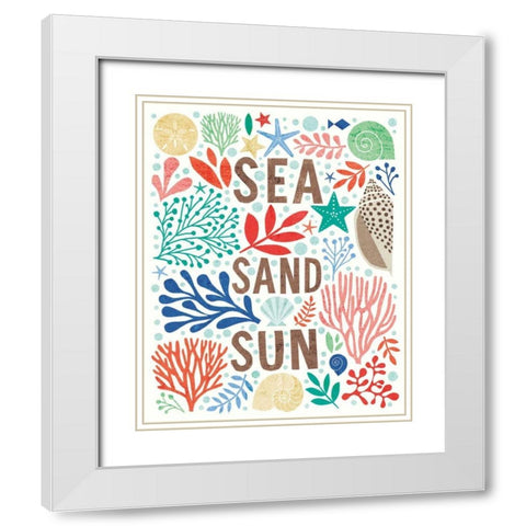 Under Sea Treasures III White Modern Wood Framed Art Print with Double Matting by Mullan, Michael