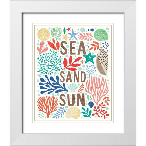 Under Sea Treasures III White Modern Wood Framed Art Print with Double Matting by Mullan, Michael