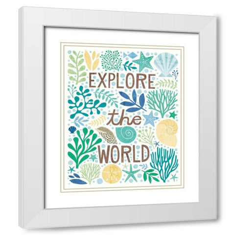 Under Sea Treasures I Sea Glass White Modern Wood Framed Art Print with Double Matting by Mullan, Michael