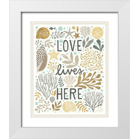 Under Sea Treasures II Gold Neutral White Modern Wood Framed Art Print with Double Matting by Mullan, Michael
