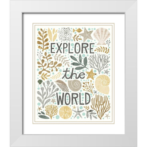 Under Sea Treasures I Gold Neutral White Modern Wood Framed Art Print with Double Matting by Mullan, Michael