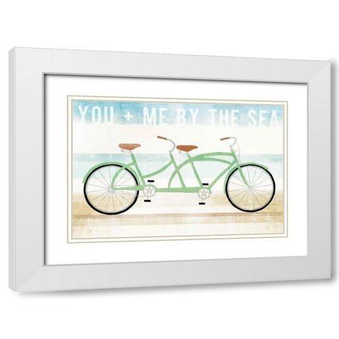 Beach Cruiser Tandem White Modern Wood Framed Art Print with Double Matting by Mullan, Michael