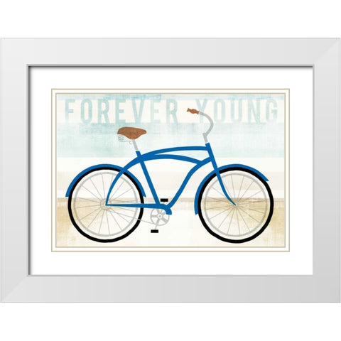 Beach Cruiser Boys I White Modern Wood Framed Art Print with Double Matting by Mullan, Michael