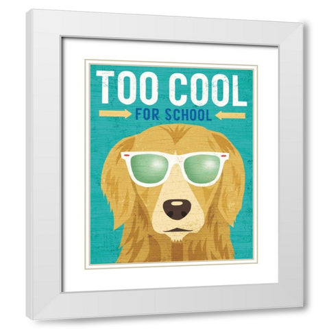 Beach Bums Golden I Cool White Modern Wood Framed Art Print with Double Matting by Mullan, Michael