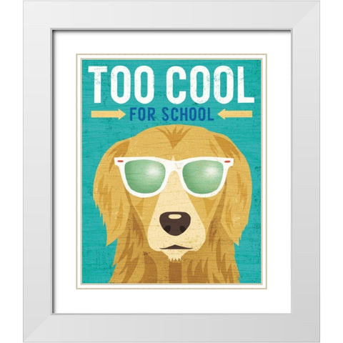 Beach Bums Golden I Cool White Modern Wood Framed Art Print with Double Matting by Mullan, Michael