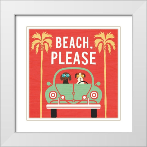 Beach Bums Beetle I square White Modern Wood Framed Art Print with Double Matting by Mullan, Michael