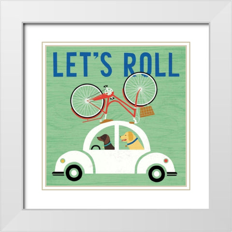 Beach Bums Beetle II White Modern Wood Framed Art Print with Double Matting by Mullan, Michael