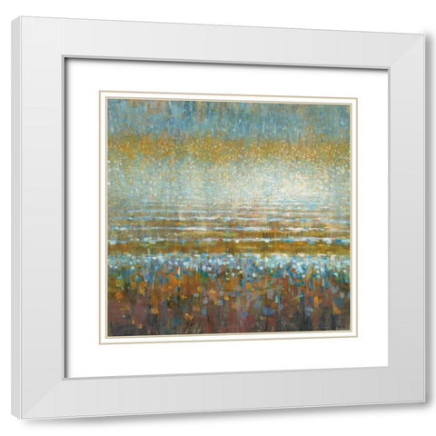 Rains over the Lake White Modern Wood Framed Art Print with Double Matting by Nai, Danhui