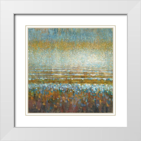 Rains over the Lake White Modern Wood Framed Art Print with Double Matting by Nai, Danhui