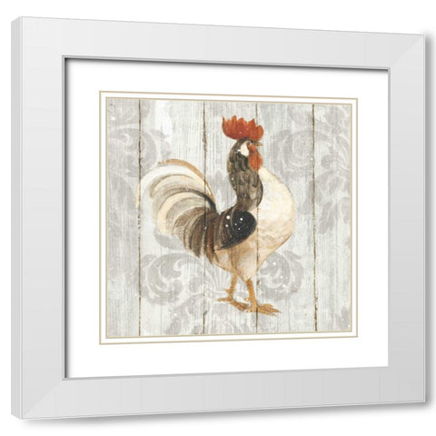 Farm Friend I on Barn Board White Modern Wood Framed Art Print with Double Matting by Hristova, Albena