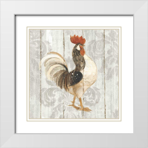 Farm Friend I on Barn Board White Modern Wood Framed Art Print with Double Matting by Hristova, Albena