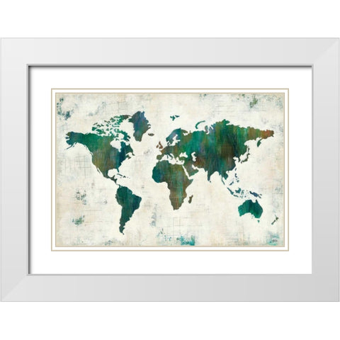 Discover the World White Modern Wood Framed Art Print with Double Matting by Melissa, Averinos