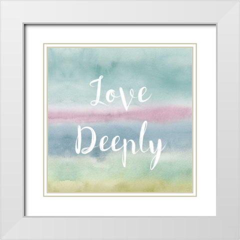 Rainbow Seeds Painted Pattern XIV Cool Love White Modern Wood Framed Art Print with Double Matting by Audit, Lisa