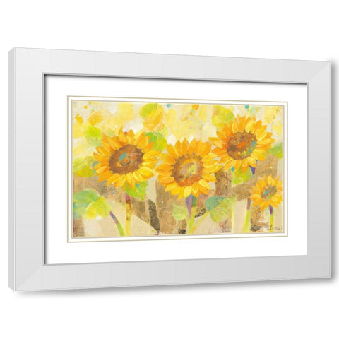 Turn to the Sun White Modern Wood Framed Art Print with Double Matting by Hristova, Albena