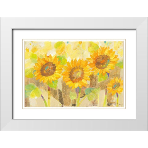 Turn to the Sun White Modern Wood Framed Art Print with Double Matting by Hristova, Albena