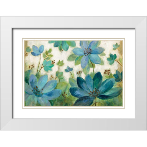 Peacock Bloom White Modern Wood Framed Art Print with Double Matting by Vassileva, Silvia