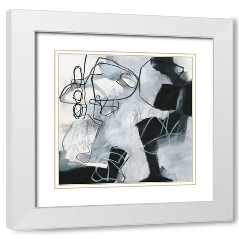 Whats Happening II White Modern Wood Framed Art Print with Double Matting by Davies, Jane