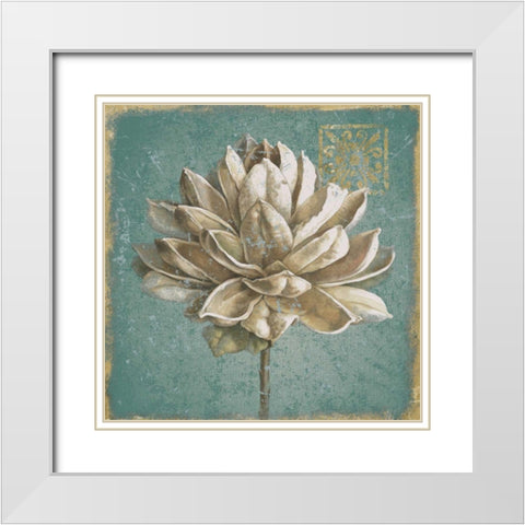 Seed Pod I no Words Turquoise White Modern Wood Framed Art Print with Double Matting by Grove, Beth