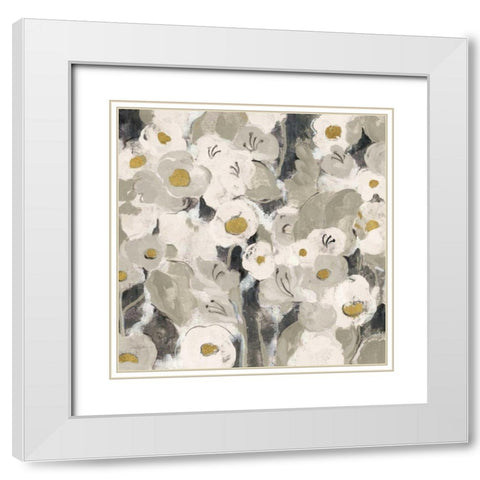 Velvety Florals Neutral III White Modern Wood Framed Art Print with Double Matting by Vassileva, Silvia