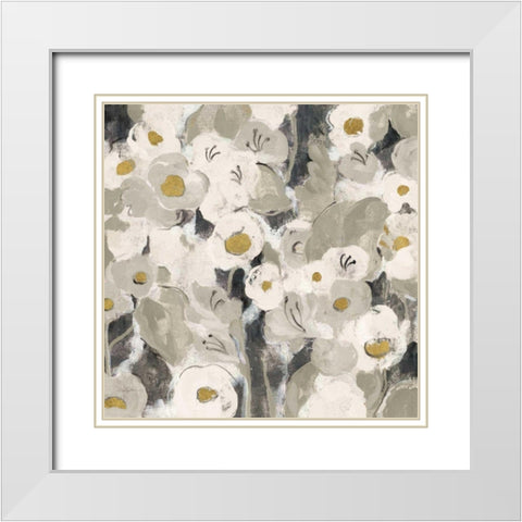 Velvety Florals Neutral III White Modern Wood Framed Art Print with Double Matting by Vassileva, Silvia