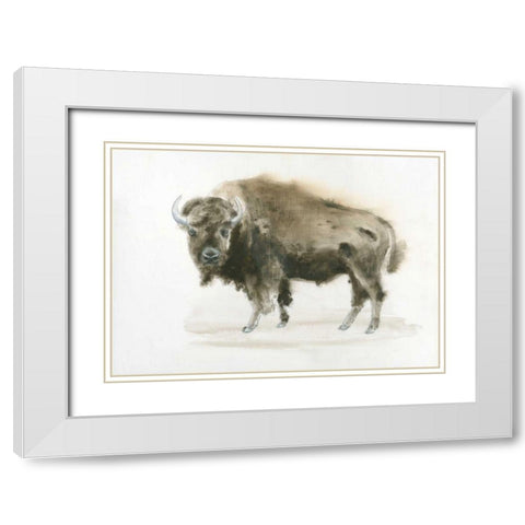 Buffalo Bill White Modern Wood Framed Art Print with Double Matting by Wiens, James