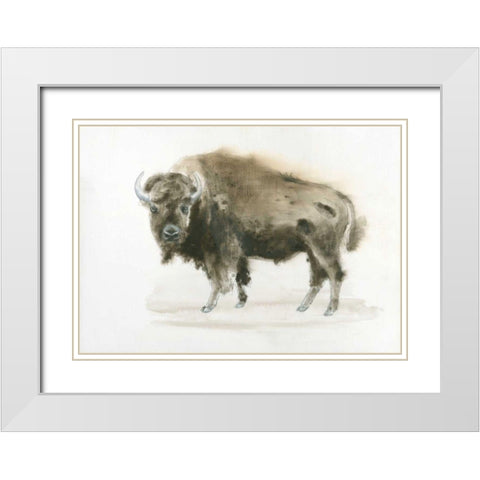 Buffalo Bill White Modern Wood Framed Art Print with Double Matting by Wiens, James