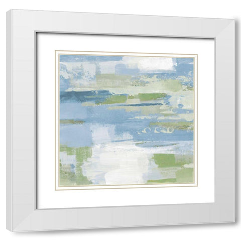 Urban Walkway II Blue and Green White Modern Wood Framed Art Print with Double Matting by Vassileva, Silvia