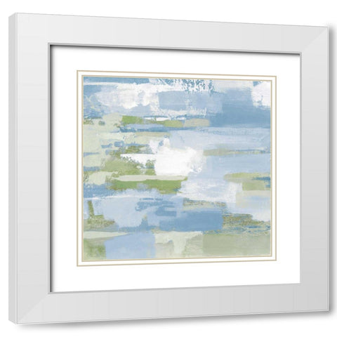 Urban Walkway III Blue and Green White Modern Wood Framed Art Print with Double Matting by Vassileva, Silvia