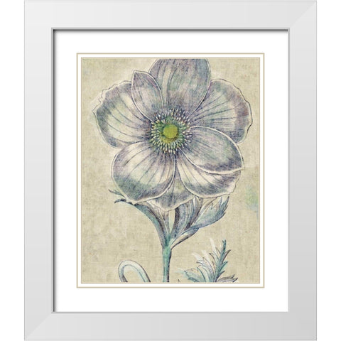 Belle Fleur II Crop Linen White Modern Wood Framed Art Print with Double Matting by Schlabach, Sue